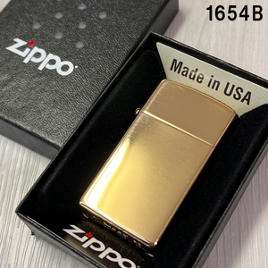 ZIPPO ジッポー ライター ゴールド 無地 スリム 1654B ハイポリッシュブラス 金 オシャレ プレゼント 父の日 ネコポス便対応