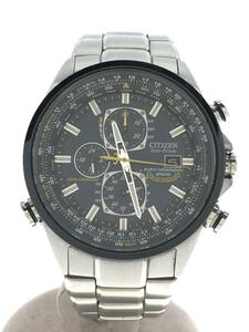 CITIZEN◆BLUE ANGELS/Eco-Drive/電ソーラー腕時計/クロノグラフ/NVY/SLV/H800-S081