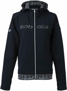 ★バボラ/Babolat★新品　L　 PURE STRETCH JACKET　ブラック　ストレッチフーディージャケット/レディース