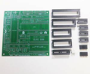 68K-MBC プリント基板 緑 ICソケット6ピンXHセット マイコンボード 電子工作 CPU CP/M モトローラ MC 68008 PIC18F47Q10 MAX232 ebh3n