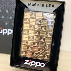 ZIPPO ライター ジッポカー モノグラム ブラウン＆ゴールド