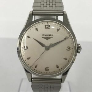 G267-SG2-73◎ LONGINES ロンジン 腕時計 ヴィンテージ メンズ 手巻き 稼働 ラウンド ホワイト文字盤 1950年代 レトロ