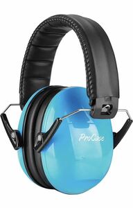 [ProCase] キッズ/大人兼用 騒音防止の安全イヤーマフ 遮音 聴覚過敏 調整可能ヘッドバンド ノイズ減少率：NRR 21dB（SNR 27dB） ブルー