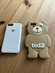 良品　スマホケース　iPhone７　８　SE　ted2　白　ハート　2個セット