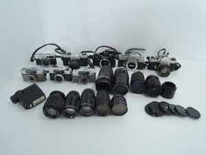 フィルムカメラ レンズ まとめ カメラ8台 レンズ9本 Nikon ニコン/OLYMPUS オリンパス/PENTAX ペンタックス など 動作未確認/管理7014A13