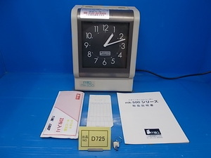 D725《整備済み》　ミタ　mita　タイムレコーダー　ｍｋ500　時報　自動欄移動　2色印字　多機能　カード20枚サービス