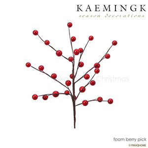 クリスマスツリー 飾り オーナメント KAEMINGK ベリーピック デコレーション 赤い実 レッド 26cm［620239］