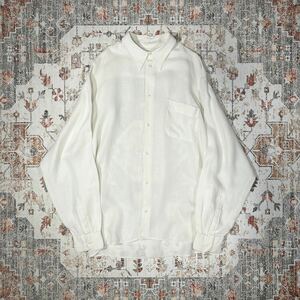 1990s Giorgio Armani Pure Linen Shirt ジョルジオアルマーニ 白 ホワイト リネン 麻 シャツ ヴィンテージ ビンテージ メンズ 80s