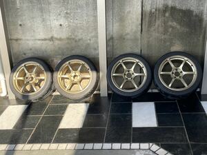 WRX インプレッサ ランエボ アドバン 軽量 中古　RG3 RGM 18インチ 8.5J+45 PCD114.3 5穴 と ダンロップ ディレッツァZ3 245/40/18 セット