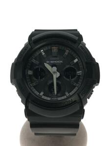 CASIO◆ソーラー腕時計・G-SHOCK/デジアナ/ラバー/ブラック/GAW-100B-1AJF