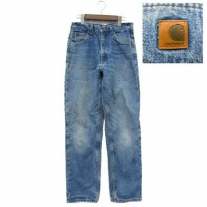 サイズ W30 L32 USA製 カーハート Carhartt ストレート デニム パンツ ジーンズ 裏地付き 古着 2O1393