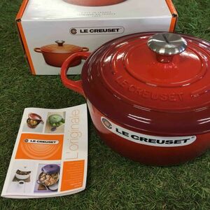 GX2251 LE CREUSET ル・クルーゼ 両手鍋 ココット ロンド 21177-20cm ホーロー鍋 料理 調理器具 レッド 箱汚れ破れ 未使用 保管品 鍋