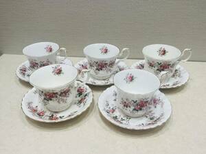 M3857 1円～ ROYAL ALBERT ロイヤルアルバート ラベンダーローズ ボーンチャイナ イングランド カップ&ソーサー 金彩装飾 5客セット