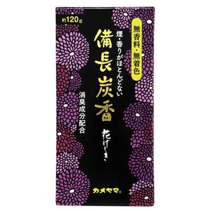 カメヤマ 花げしき 備長炭 約120g お線香 無香料 無着色 消臭成分配合