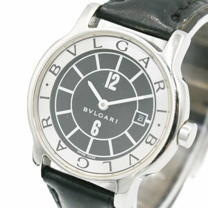 1円 稼働 良品 BVLGARI Solotempo ブルガリ ソロテンポ ST29S QZ クオーツ デイト シルバー文字盤 SS 腕時計 レディース 239020240326