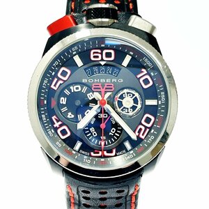 【1円スタート】【箱付き】BOMBERG ボンバーグ BOLT-68 クロノグラフ SS ブラック文字盤 クオーツ メンズ腕時計 ジャンク 266208