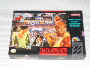 SFC★WWF SUPER WRESTLEMANIA SNES 海外版 北米版 ポスター・ハガキ付 端子清掃済 美品★箱付・説明書付・ソフト付