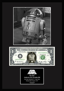限定!スター・ウォーズ/Star Wars/アールツーディーツー/R2-D2/本物USA1ドル札フレーム証明書付き-6