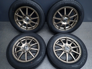 ブロンズカラー STRANGER PCD100-4H 5.5J +50 ハブ径72㎜ ダンロップ ENASAVE 185/65R15 (検 アクア ノート デミオ フリード 軽量 TE37