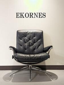 ★美品★EKORNES エコーネス ストレスレス メトロ スター ローバック ブラック 北欧 モダン レトロ 