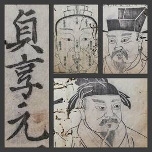 貞享元年 1634年 人相小鑑大全 339年前 易経 和本 古文書 和綴 木版画 木刻本 木版摺 楮紙 手漉和紙 唐土訓蒙 唐本漢籍 唐画 南画 武鑑図鑑