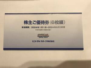 ★セントラルスポーツ★株主優待券 6枚 有効期間 ～2024年6月30日★普通郵便送料無料