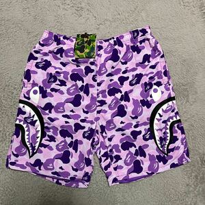 激レア　A BATHING APE BAPE KAWS 台北　タイペイ　限定　CAMO 迷彩　BEACH SHORTS ショーツ　ハーフパンツ　 M STA SHARK シャーク