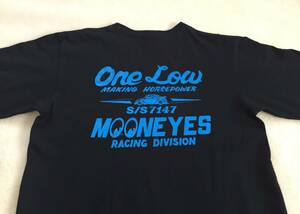 00s MOONEYES One Low MAKING HORSEPOWER ムーンアイズ Tシャツ サイズ「S」ブラック「ピンホール有」VW 空冷 フォルクスワーゲン ビートル