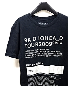 M【RADIO HEAD Tee TOUR2009 CREW Black レディオ ヘッド Tシャツ トム ヨーク バンドTシャツ ブラック】