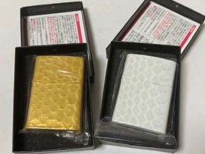 革巻き パイソン型押し ZIPPO 2種 展示未使用品