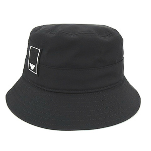 未使用品 エンポリオアルマーニ EMPORIO ARMANI 627754 2R851 BUCKET HAT バケットハット 帽子 黒 ブラック S/M メンズ レディース