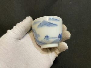 清 呉須　染付 茶器 猪口 湯呑 時代物　中国美術 骨董品 唐物 茶道具 