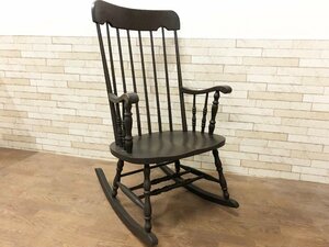 ロッキングチェア ヴィンテージ レトロモダン 木製 椅子 イス インテリア アンティーク 家具(貝394)