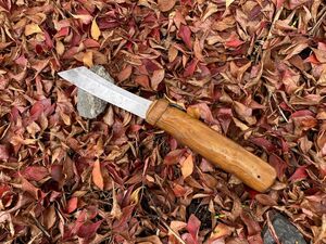 アウトドアナイフ 片刃　折りたたみナイフ ハンドメイド 木製柄　検　キャンピング 登山 トレッキング ブッシュクラフト