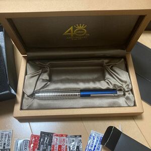 未使用品 シャーボX gs40th シルバー&ネイビー　リフィル付属 箱付き 保証書付き 廃盤品　多機能ペン シャーペン ボールペン