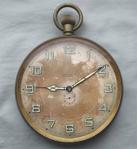 懐中時計形 手巻掛時計 CHRONOMETER ORNITH WATCH 直径約13.9cm 1104g　レトロ ジャンク品