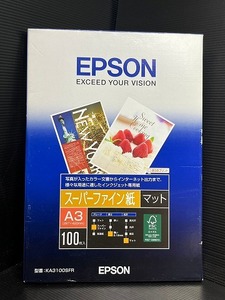 B129★【未使用品】EPSON エプソン A3 スーパーファイン紙 マットタイプ 100枚入り／KA3100SFR