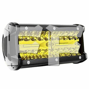 送料無料.. 7インチ LED ワークライト 作業灯 120W イエロー 照明 トラック SUV ボート 建設機械 工事現場 漁業用 12V/24V SM120W 1個 新品