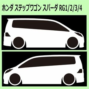 C)HONDA_ステップワゴンスパーダStep-wgn_Spada_RG1/2/3/4 車両ノミ左右 カッティングステッカー シール