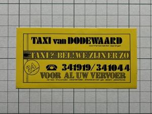 古い外国のステッカー：TAXI van DODEWAARD タクシー ビンテージ カスタム +Ue