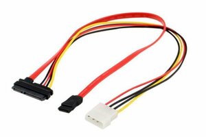 【vaps_2】SATA22(7+15)ピン - IDE4ピン & SATA7ピン 電源アダプタケーブル ハードディスク データケーブル 送込