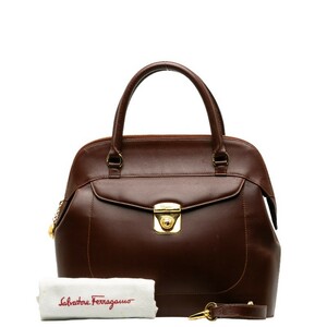 サルヴァトーレフェラガモ ハンドバッグ ショルダーバッグ 2WAY DO-21 5734 ワインレッド レザー Salvatore Ferragamo 【中古】