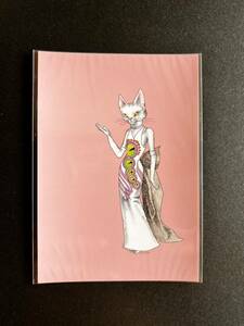 【宇野亜喜良のPostcard（印刷）】≪白猫亭のマダムA≫ ～「白猫亭　追憶の多い料理店」より≫