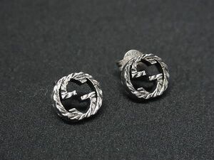 1円 ■美品■ GUCCI グッチ インターロッキングG SV925 ピアス アクセサリー レディース シルバー系 FA5371