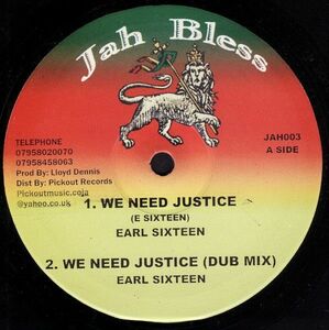 英10 Earl Sixteen / Pickout All Stars We Need Justice JAH003 Jah Bless /00200