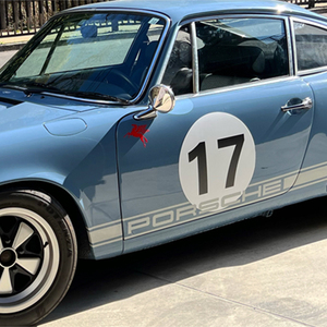 Porsche ポルシェ 911 レーサー マグネット ゼッケン サークル 直径45cm 白ツヤなし 左右2枚 受注数字入れ