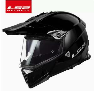 LS2 MX436 ツーリング ダブルシールド オフロード ヘルメット ブラック（艶あり）