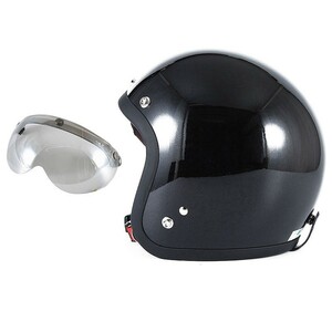72JAM ジェットヘルメット&シールドセット VIVID BLACK - HD純正色ブラック フリーサイズ:57-60cm未満 +開閉式シールド APS-04 JJ-10