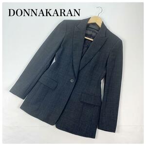 Donna Karan New York ダナキャラン レディース シャケット スーツ ブラック 小さいサイズ黒 UK6 日本5 XS相当 シンプル イタリア 