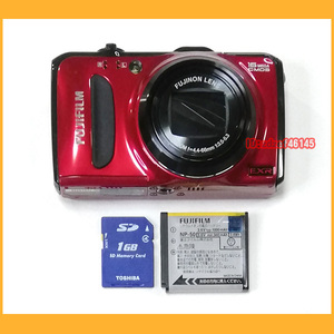 ●デジカメ●富士フイルム FinePix F600EXR レッド 動作品 バッテリー NP-50 SDカード付き●